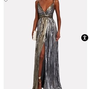 SABINA MUSAYEV Kaia Two-Tone Lamé Maxi Dress